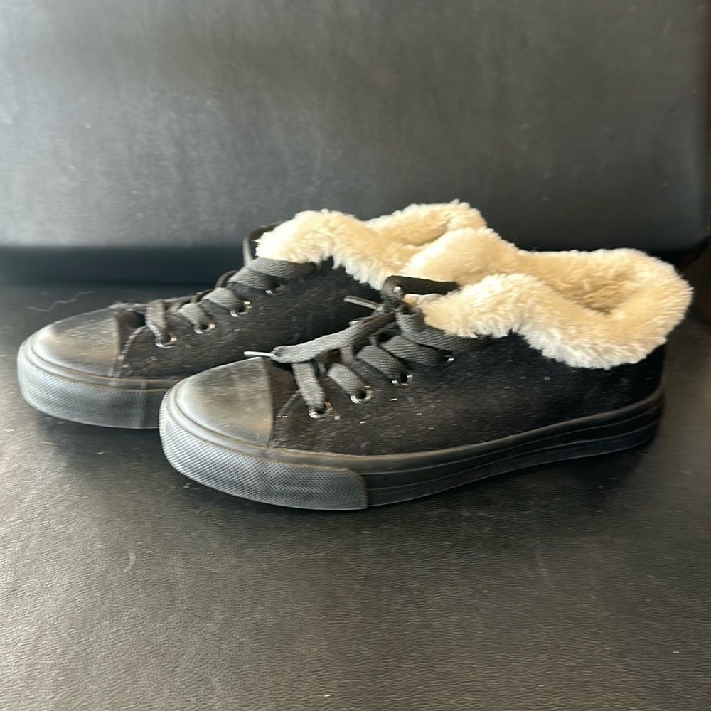 Fuzzy lined sneakers